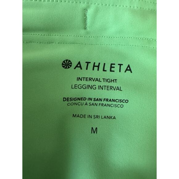 Athleta Bright Green Leggings Interval Tight Women’s Medium - Picture 3 of 7